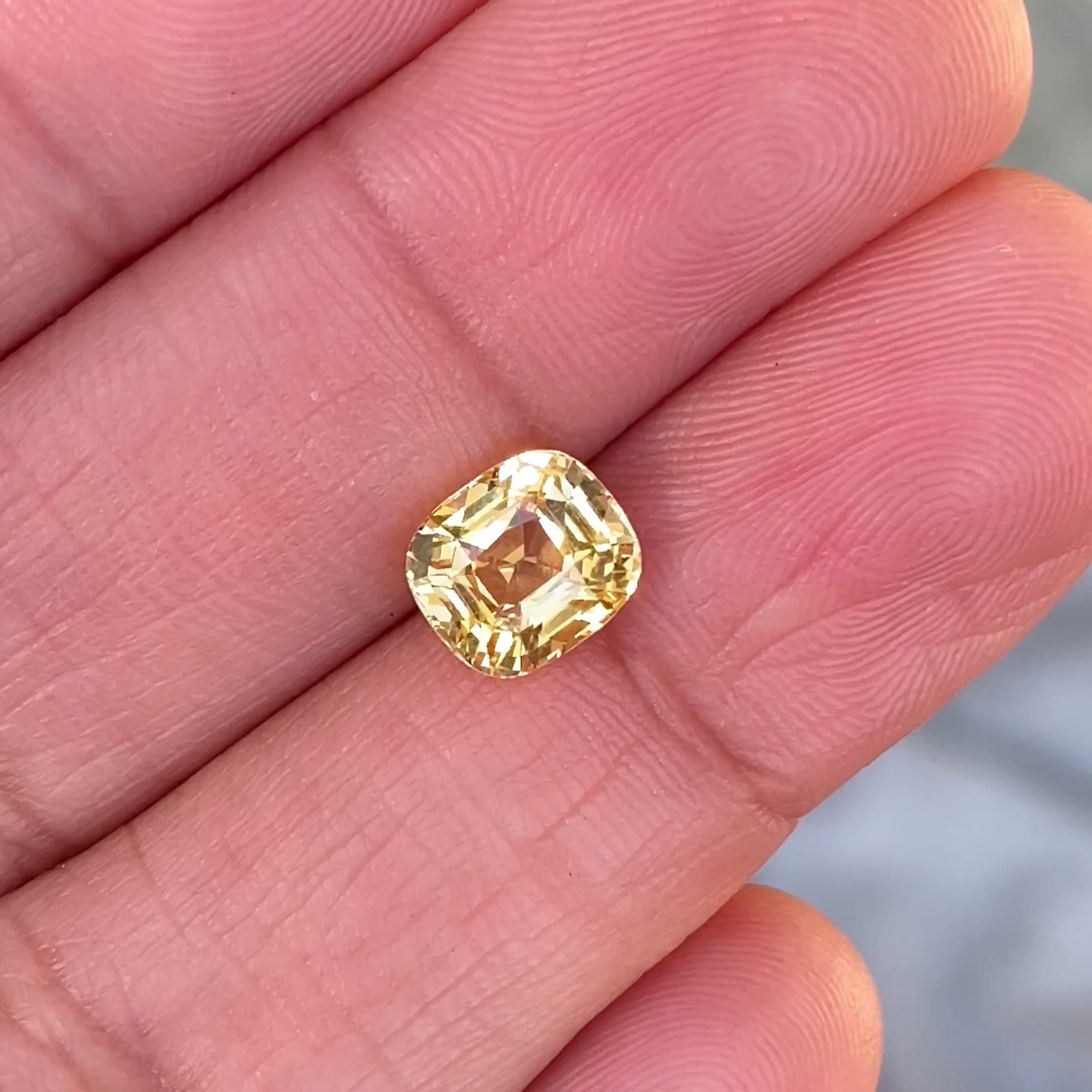 1.88 ct Peach Yellow Sapphire Cushion Shape Natural Heated