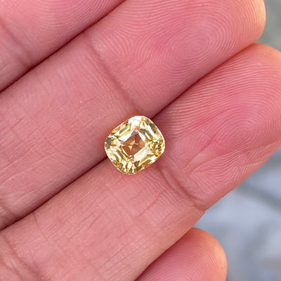 1.88 ct Peach Yellow Sapphire Cushion Shape Natural Heated