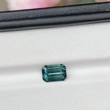 2.65 ct Bluish Green Sapphire Emerald Cut Heated Madagascar