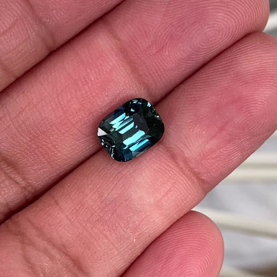 3.06 ct Teal Sapphire Cushion Shape Natural Unheated Gems
