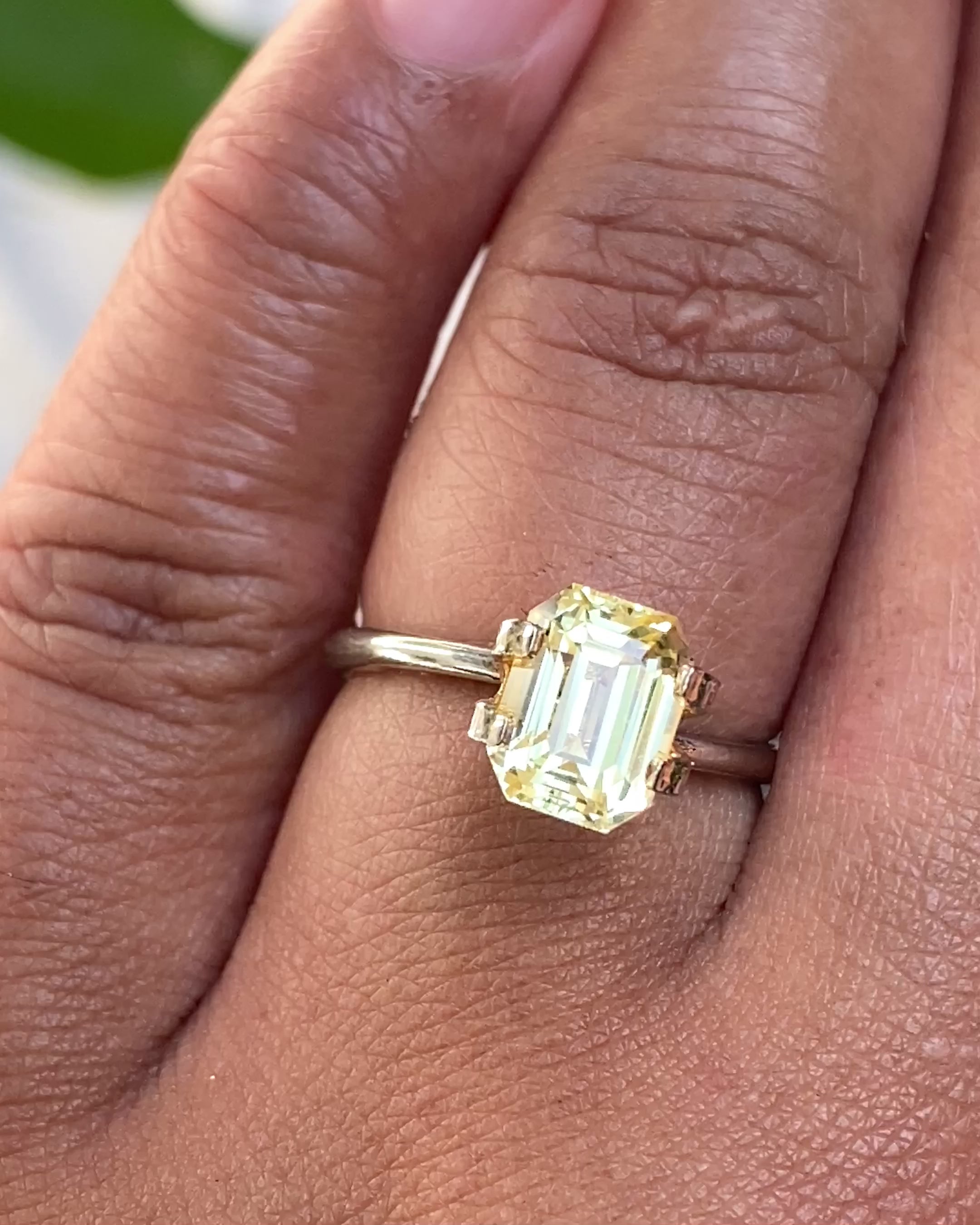 2.52 ct Canary Yellow Sapphire Emerald Cut Natural Unheated