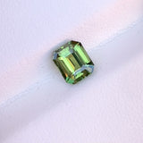 1.57 ct Green Sapphire Emerald Cut Natural Unheated