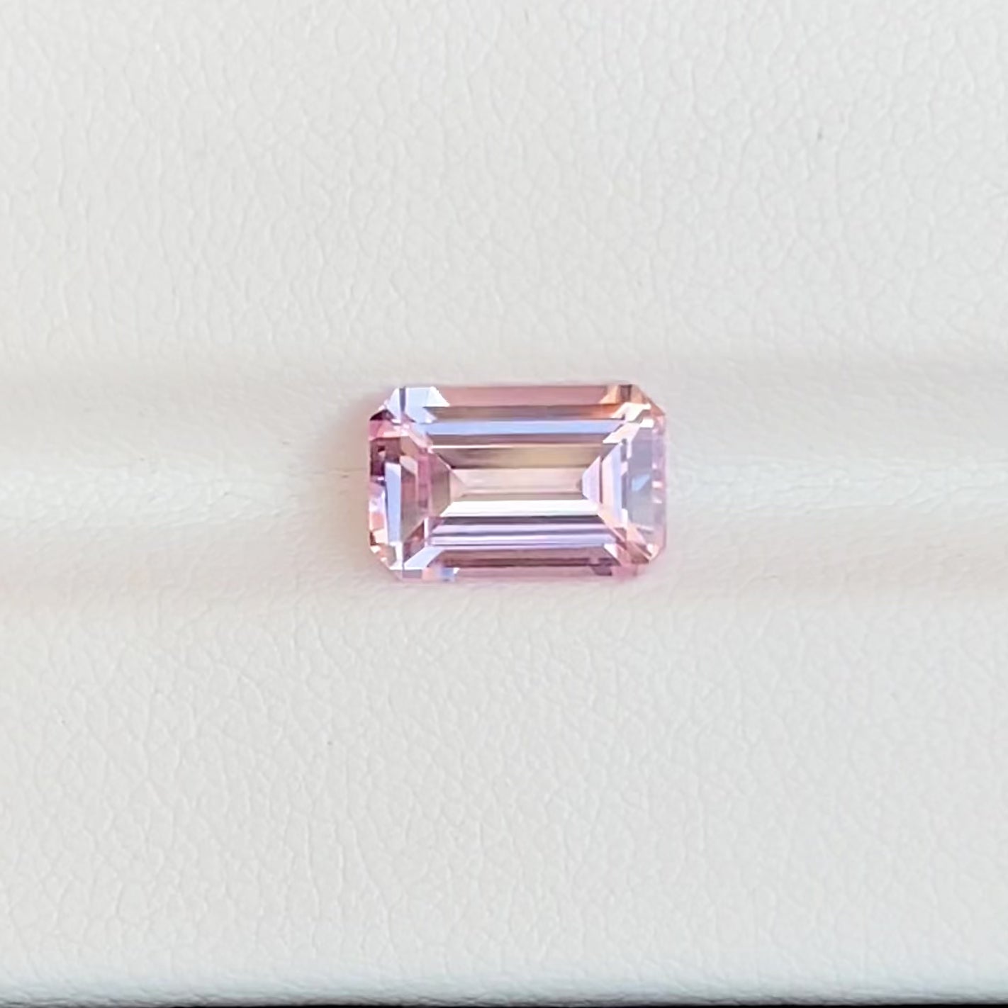 Rare 2.57ct Blossom Pink Sapphire emerald shape