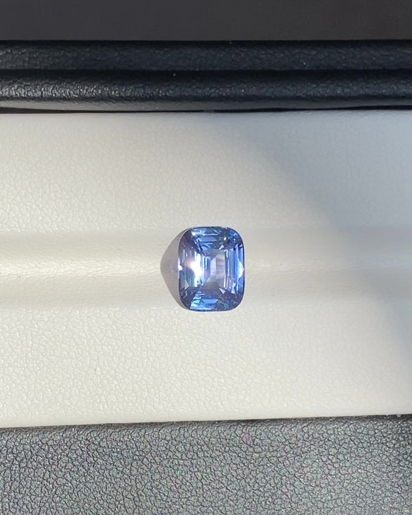 3.03 ct Violetish Blue Cushion Ceylon Sapphire Unheated Gem