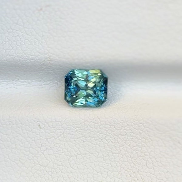 1.65	ct Teal Sapphire Radiant Cut Natural Heated