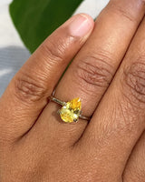 2.03 ct Yellow Sapphire Pear Shape Natural Heated Gemstones