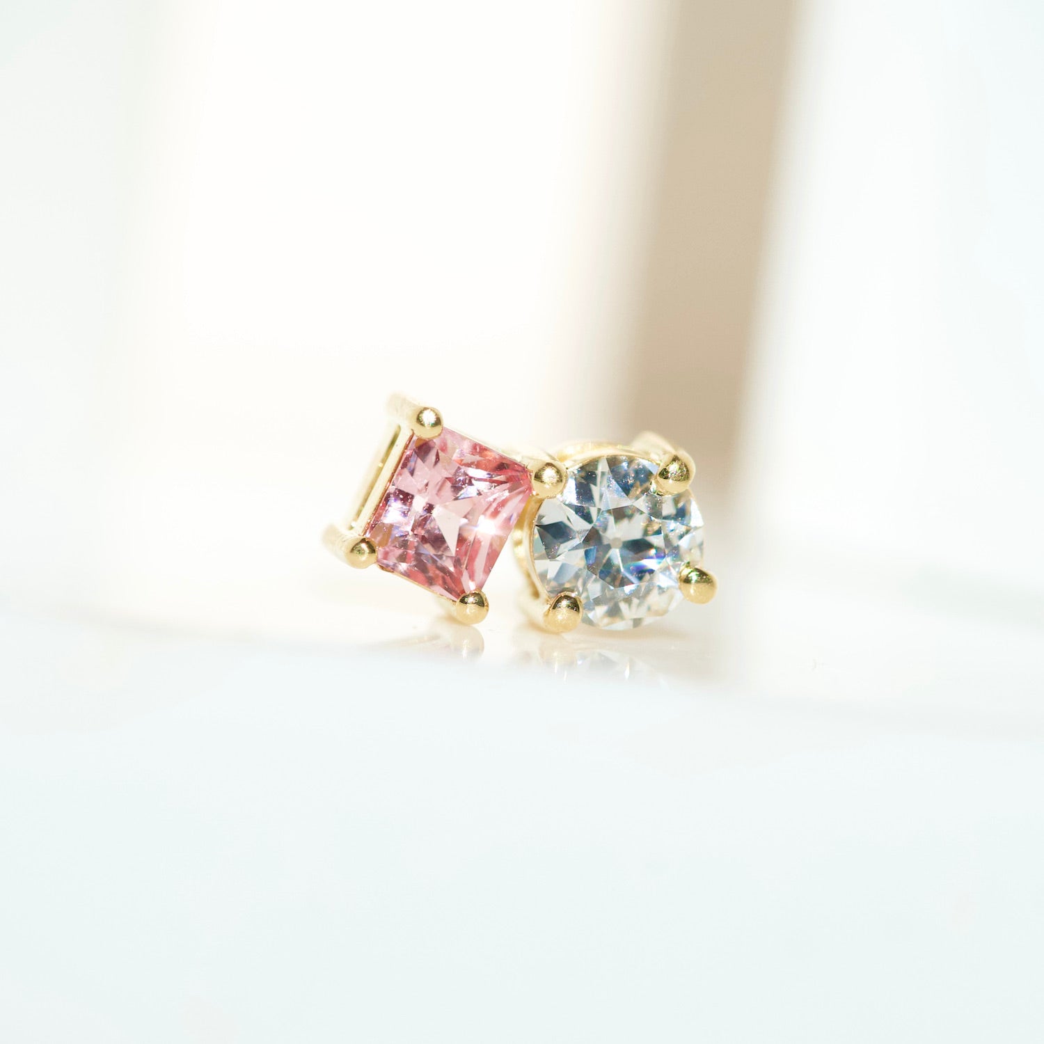 Toi-et-Moi Padparadscha Sapphire and Diamond Pendant