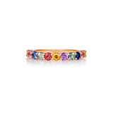 Multicolour sapphire eternity band in 18k rose gold