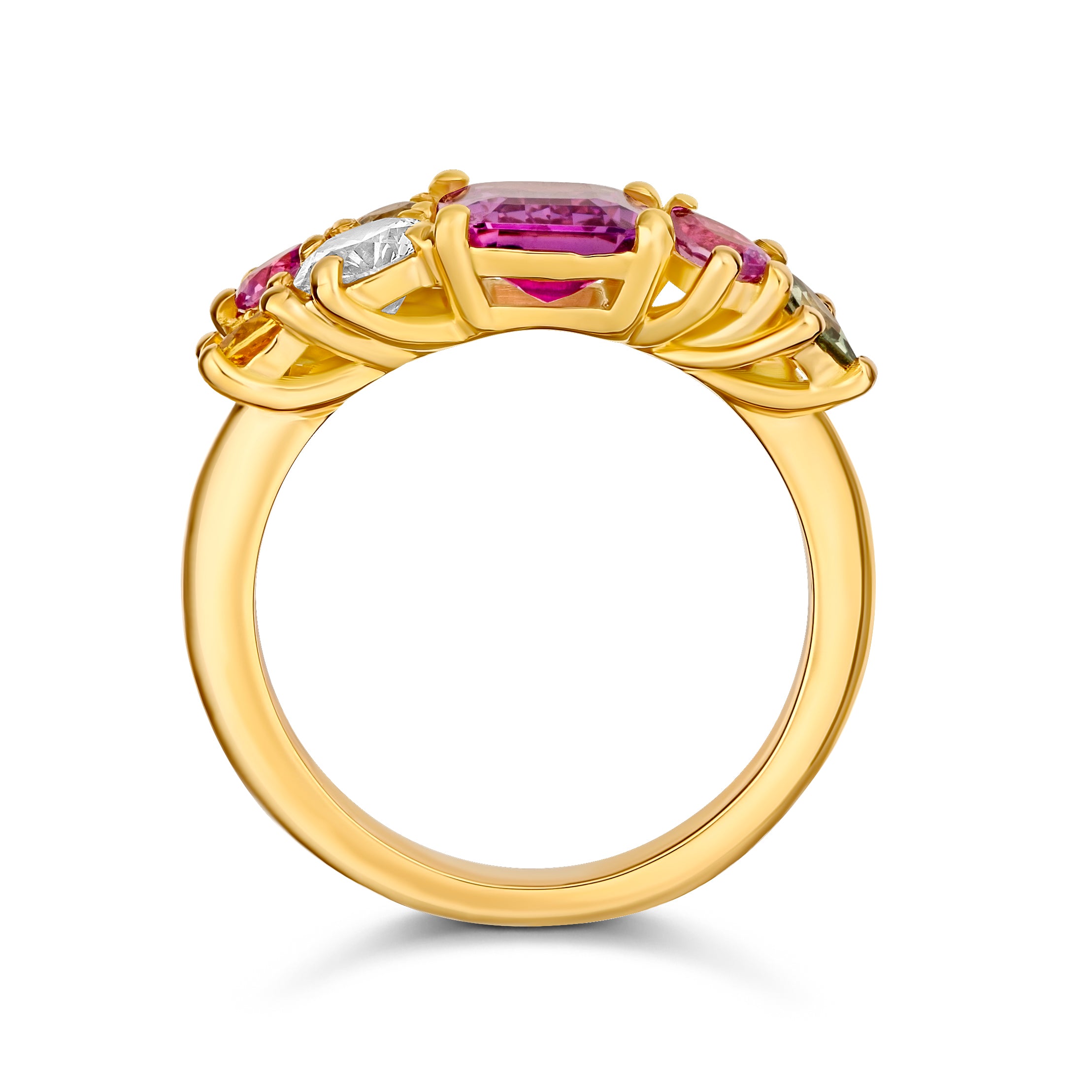 ring design with a cluster of sapphires 