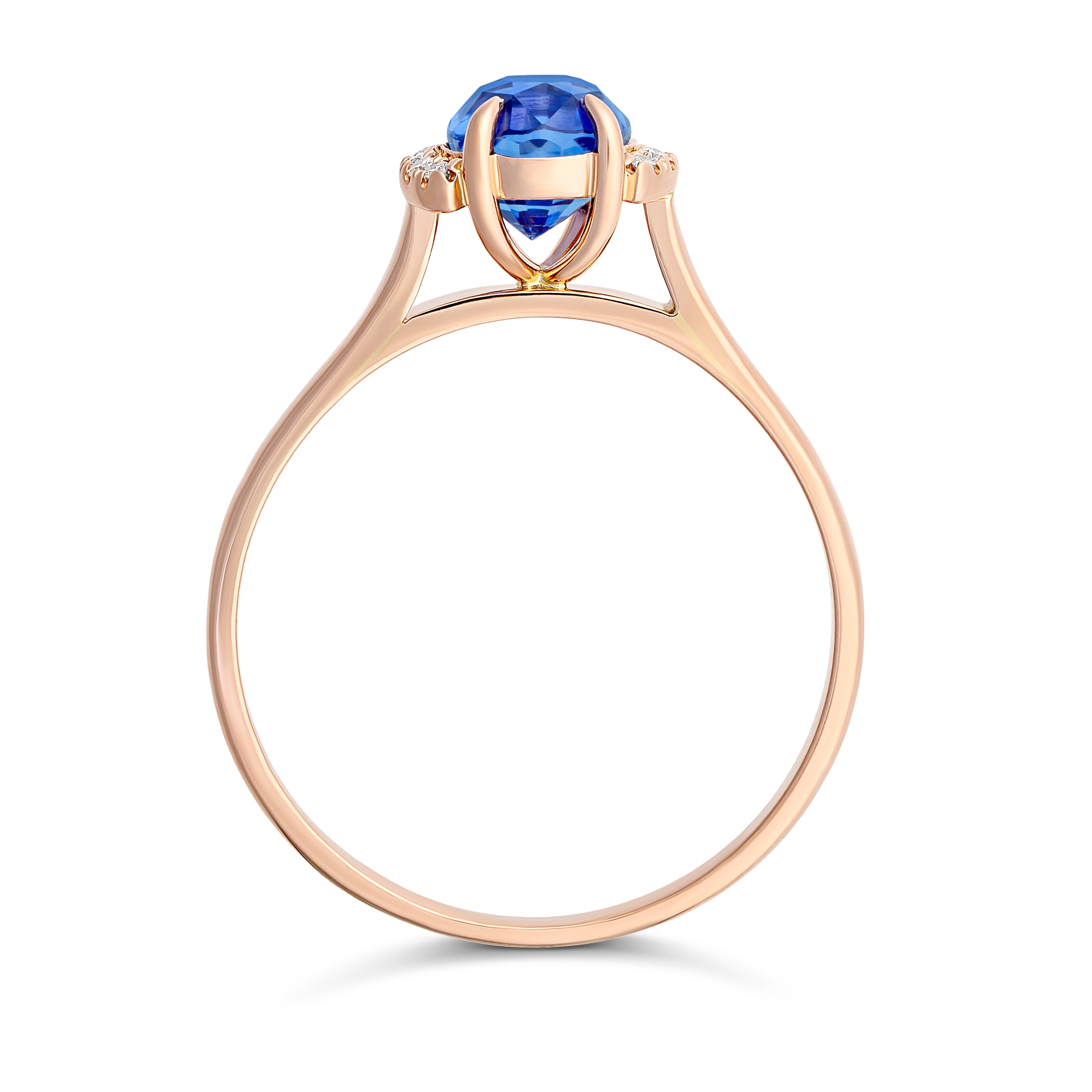 Cornflower Blue Sapphire Engagement Ring in Rose Gold