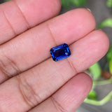 2.66 ct Royal Blue Sapphire Emerald Cut Natural Heated Sri Lanka