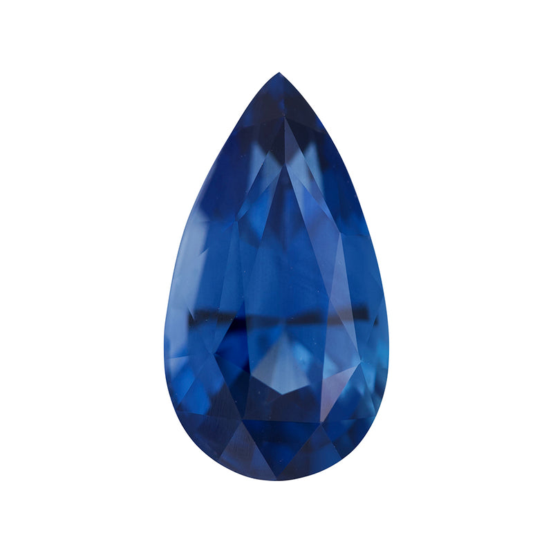 3.56 ct Blue Sapphire Ceylon Pear Heated GIA Certified