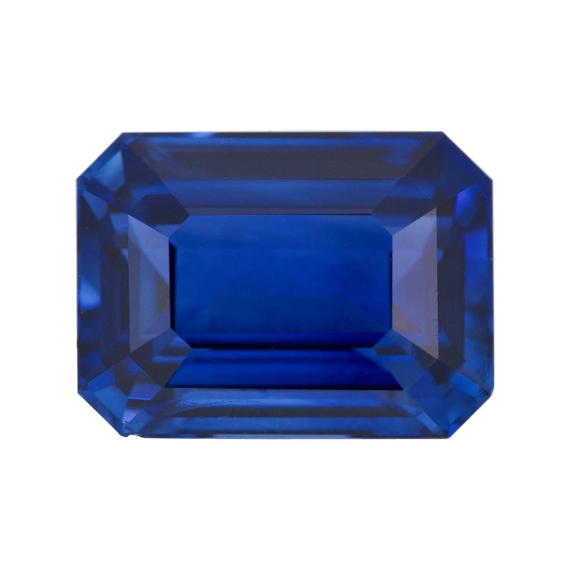 2.66 ct Royal Blue Sapphire Emerald Cut Natural Heated Sri Lanka