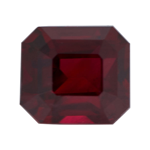 Red Emerald Cut Ruby Heated GIA
