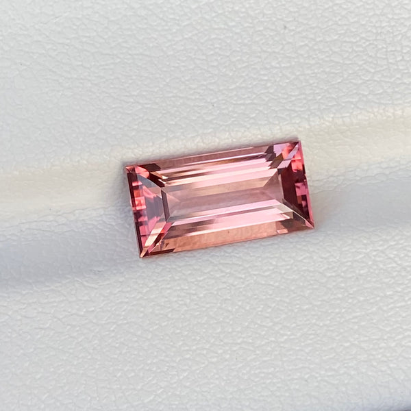 
3.02 ct Orangish Pink Tourmaline Baguette Cut Natural Gemstones
