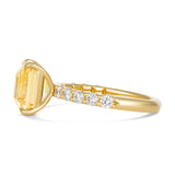 Champagne Yellow Sapphire Diamond Gold Engagement Ring