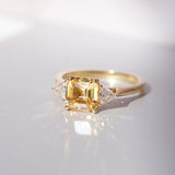 Yellow Sapphire Diamond Trilogy Ring