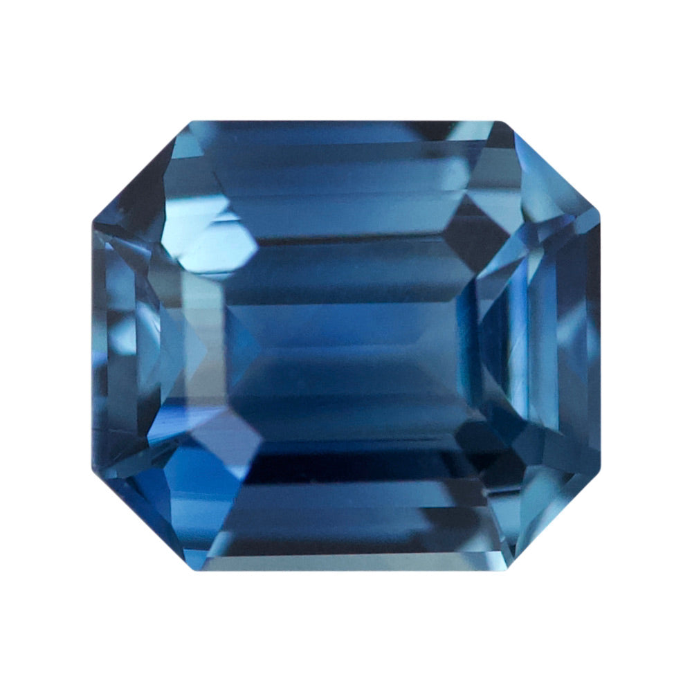 1.04 ct Steel Blue Sapphire Emerald Cut Natural Heated Gems