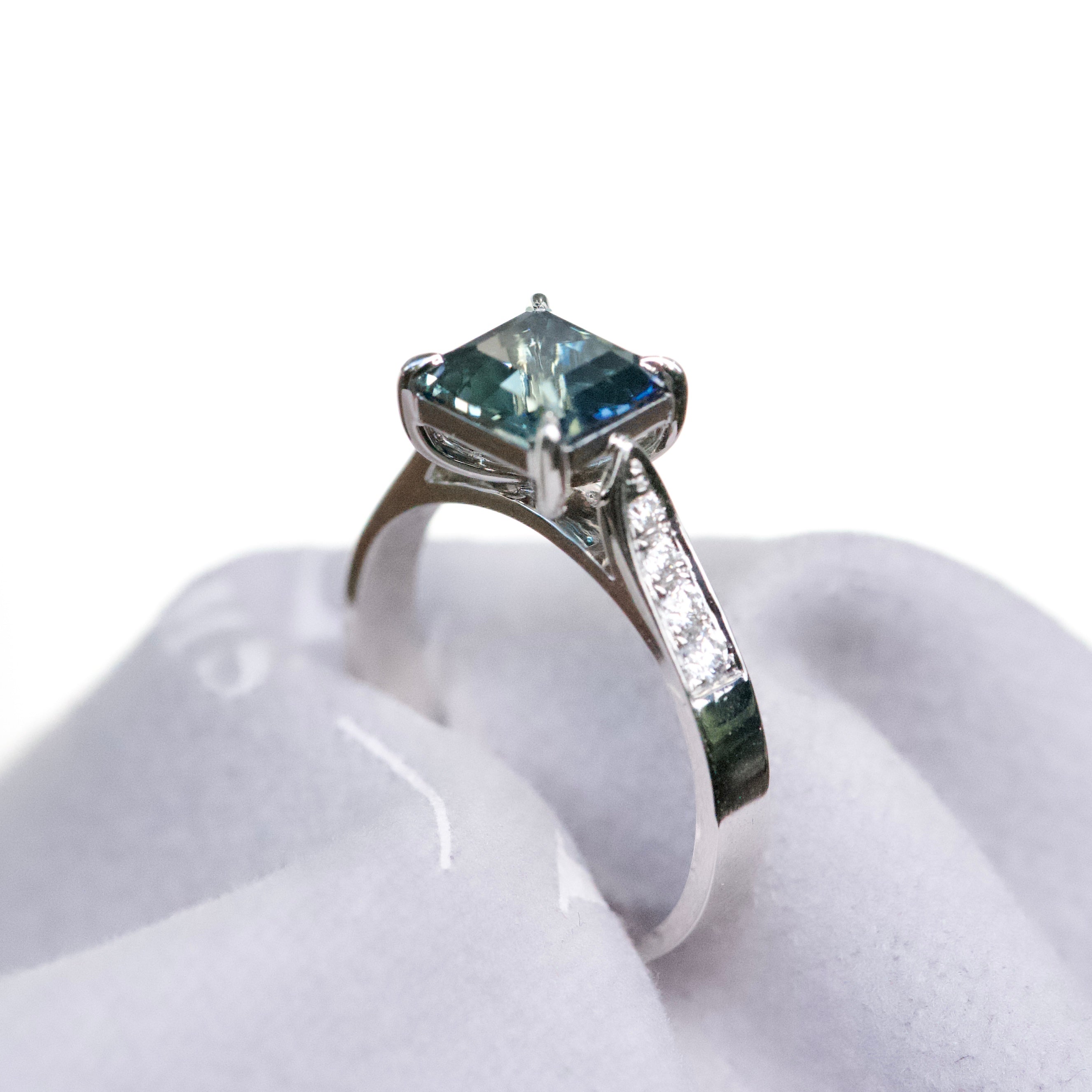 Green Sapphire East West Ring