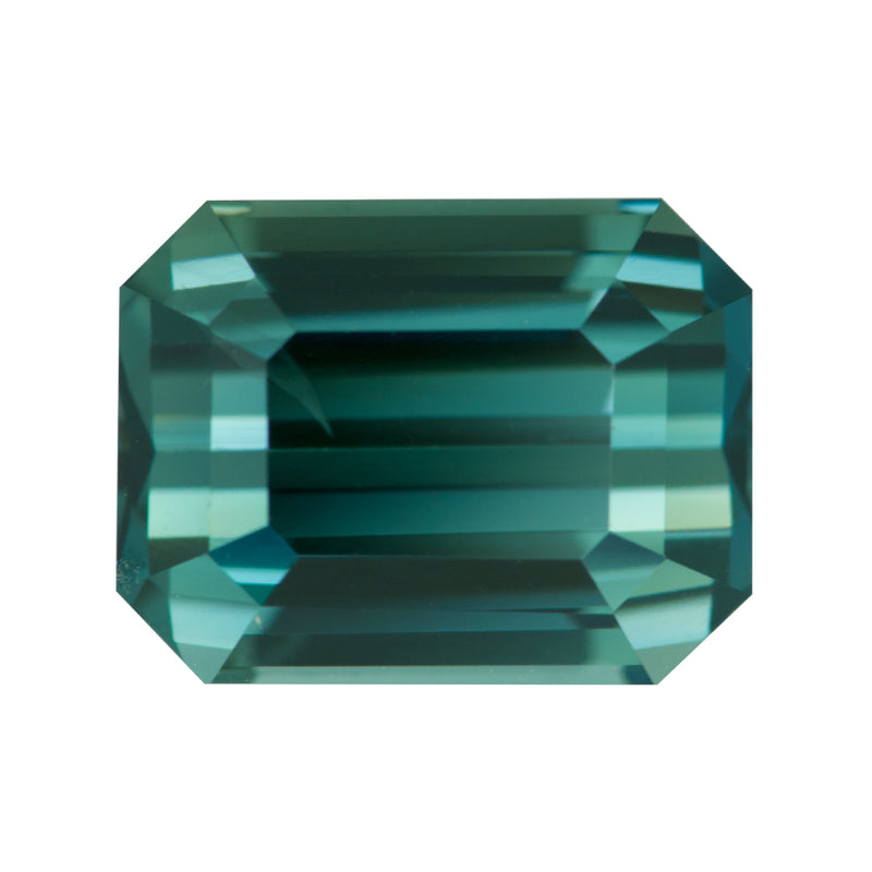 3.02 ct Teal Sapphire Emerald Cut Natural Unheated