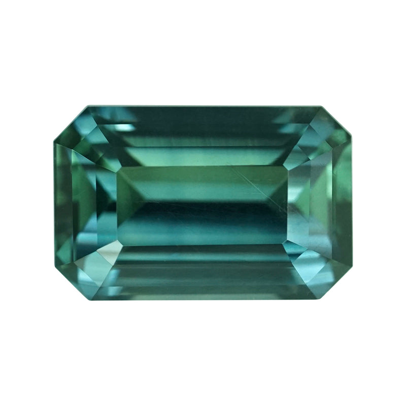 2.53 ct Green Sapphire Emerald Cut Natural Unheated