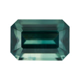 2.65 ct Bluish Green Sapphire Emerald Cut Heated Madagascar