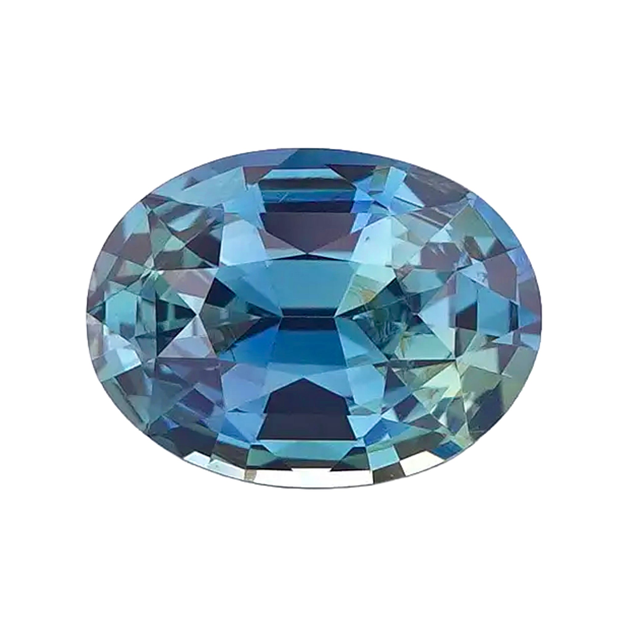 1.48 ct Bluish Green Sapphire Oval Cut Unheated Gem