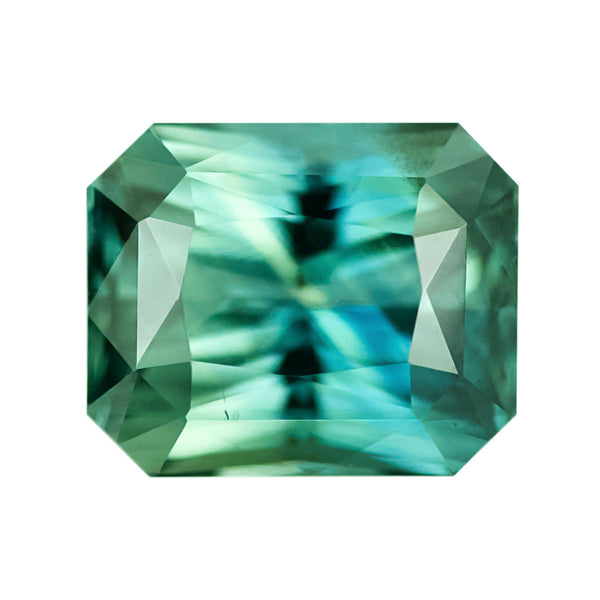 3.09 ct  Teal Sapphire Radiant Cut Natural Unheated