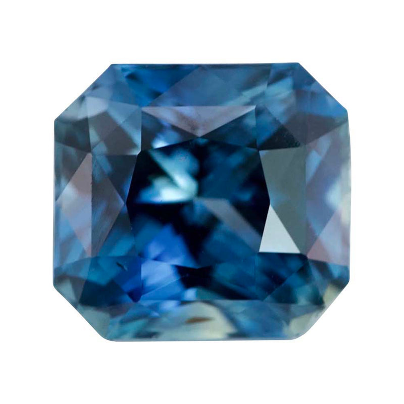 2.02 ct Teal Sapphire Radiant Unheated Natural Gem