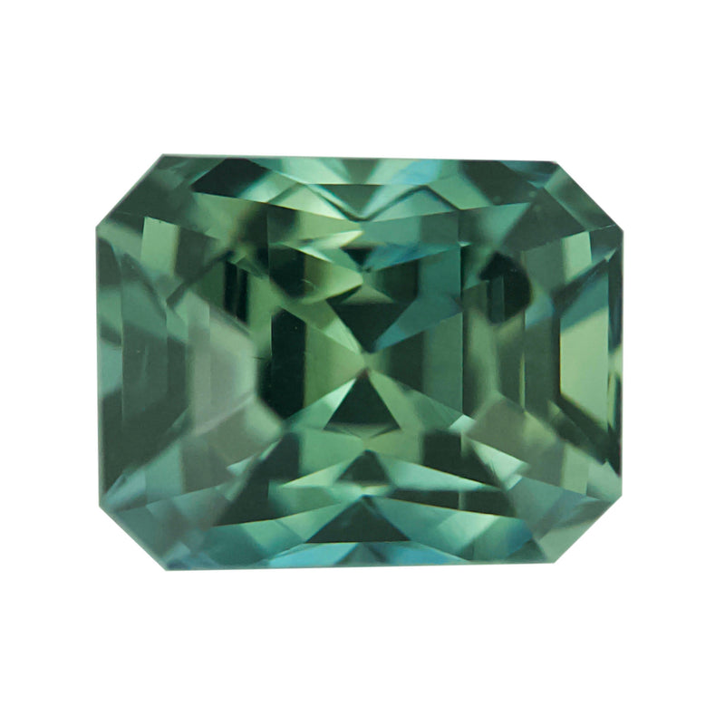 2.04 ct Teal Green Sapphire Radiant Cut Natural Unheated