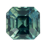 2.57 ct Teal Sapphire Square Emerald Cut Natural Unheated