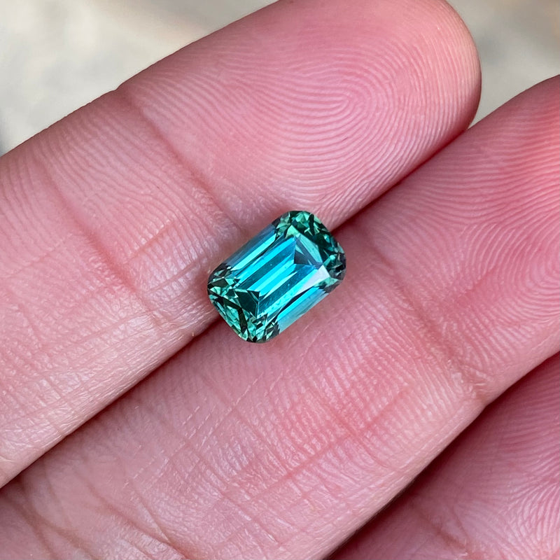 ct Teal Blue Green Tourmaline Cushion Cut Natural Gems