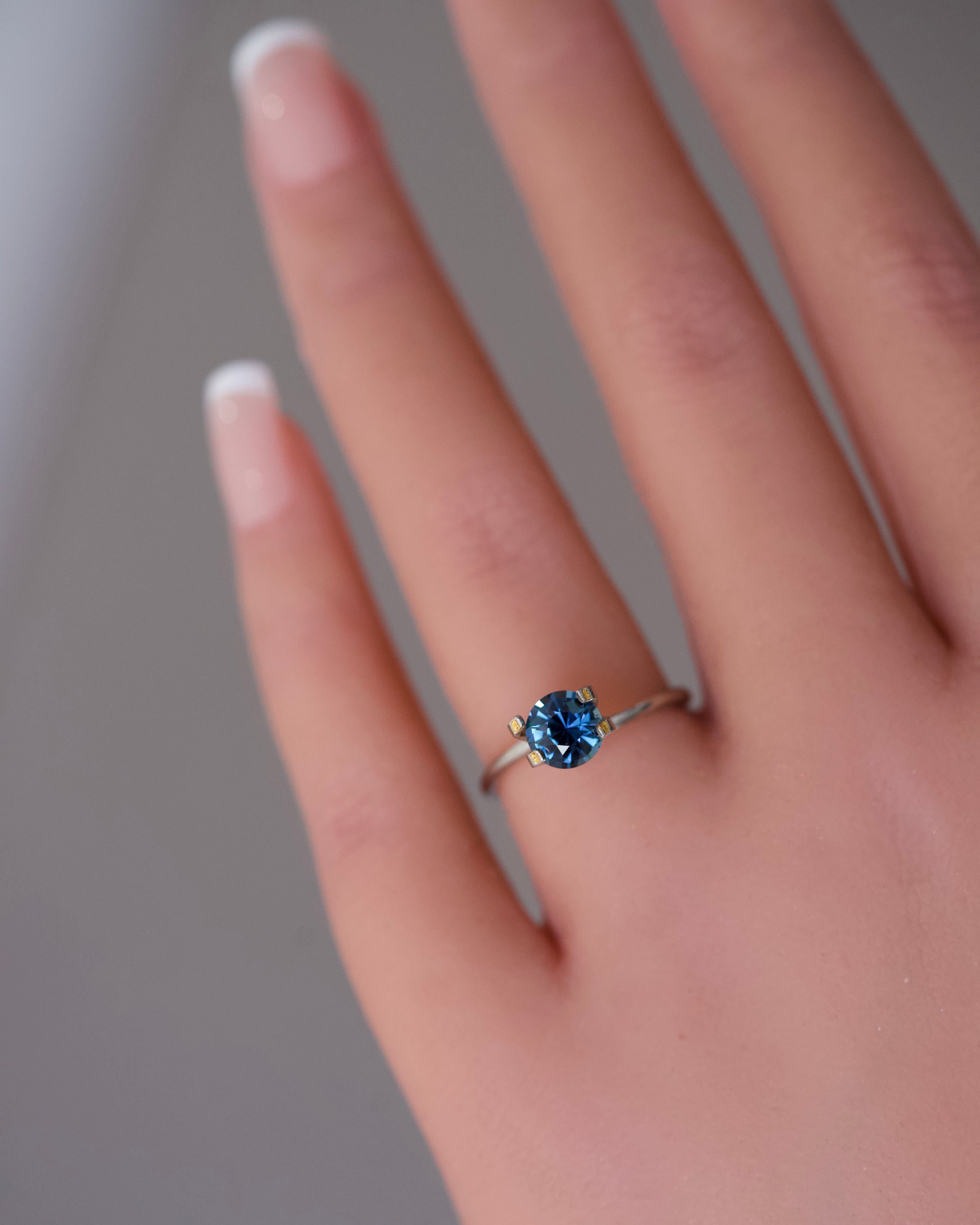 teal unheated round cut madagascar sapphire gemstone