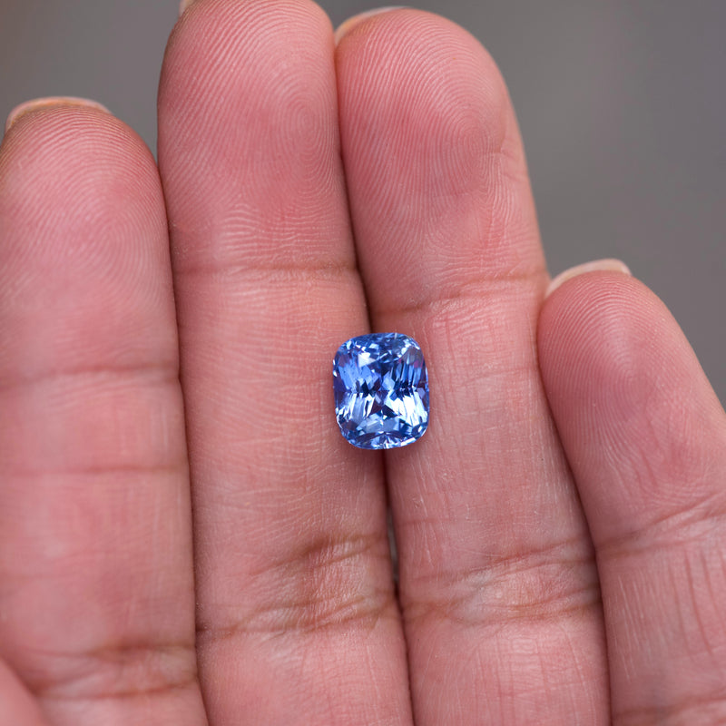 3.06 ct Cornflower Blue Sapphire Cushion Natural Unheated GIA Certified