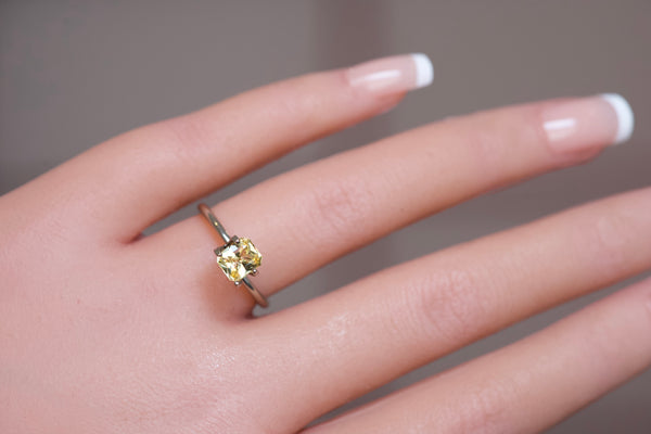 1.21 ct mixed cut unheated yellow sapphire gem