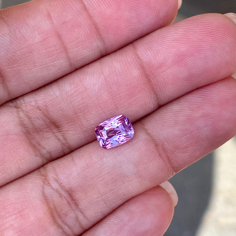 1.47 ct Violetish Pink Sapphire Cushion Natural Unheated Madagascar