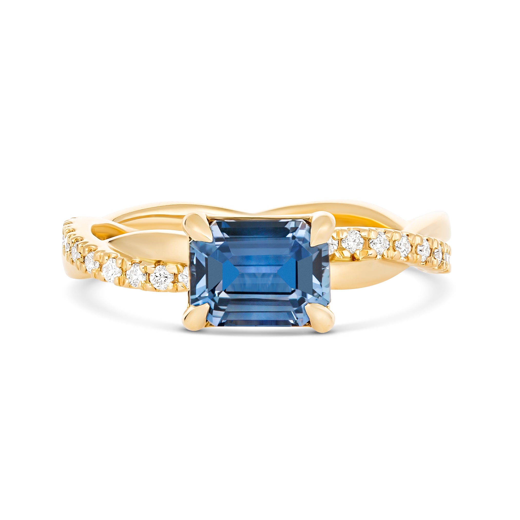 East West Sapphire Engagement Ring