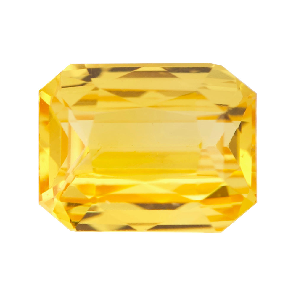 Yellow Radiant Cut Ceylon Sapphire Heated Gemstone