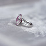 Pink Sapphire Diamond Double Halo Dress Ring