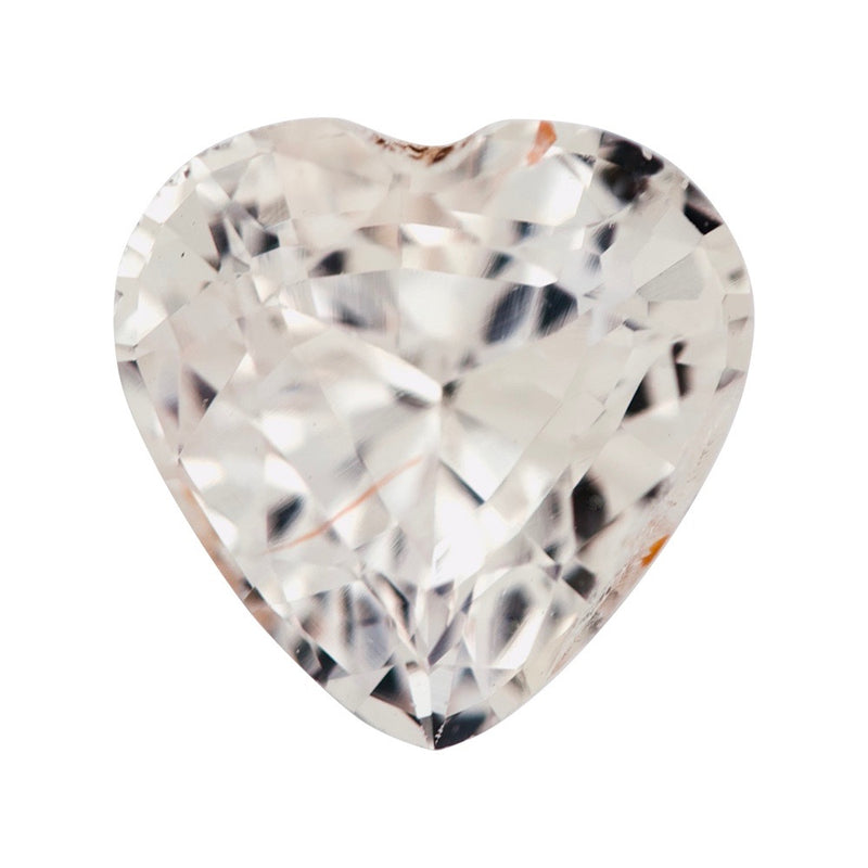 White Sapphire Heart Natural Unheated