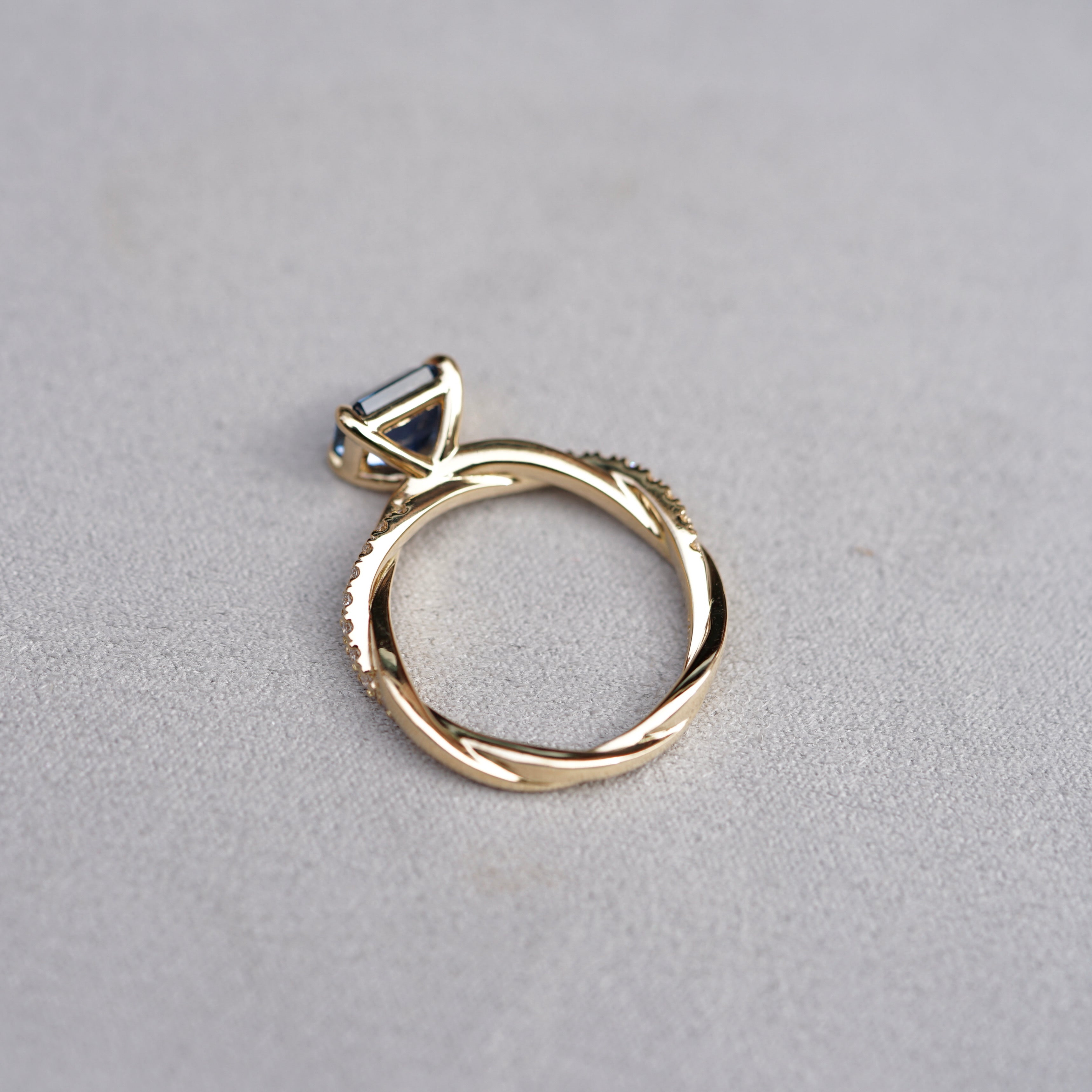 East West Sapphire Engagement Ring
