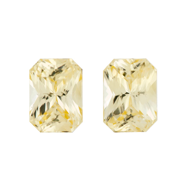 Yellow Radiant Cut Pair Ceylon Sapphire Unheated Gemstones
