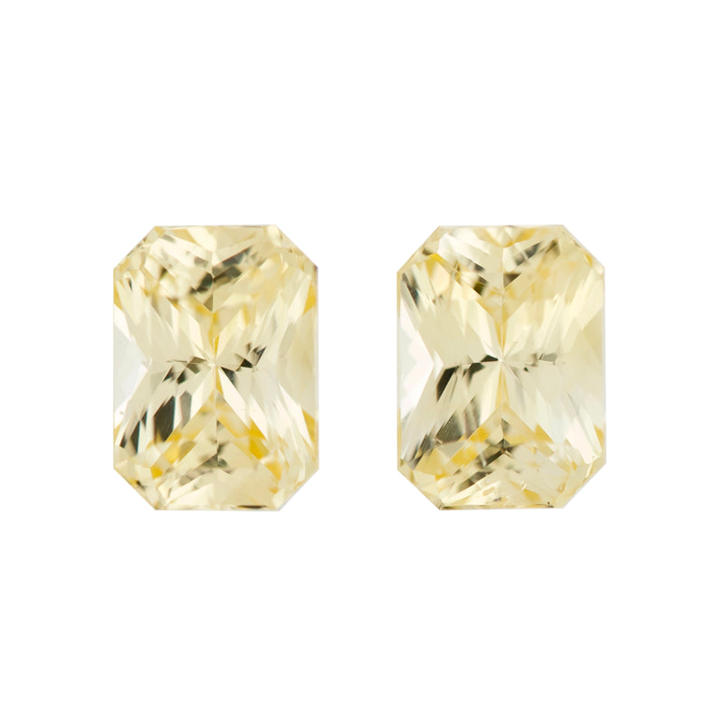 Yellow Radiant Cut Pair Ceylon Sapphire Unheated Gemstones