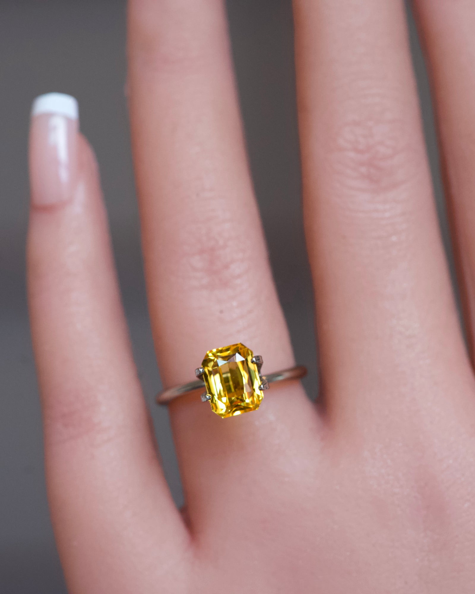 2.52 carat rectangular cut Yellow Sapphire Gemstone