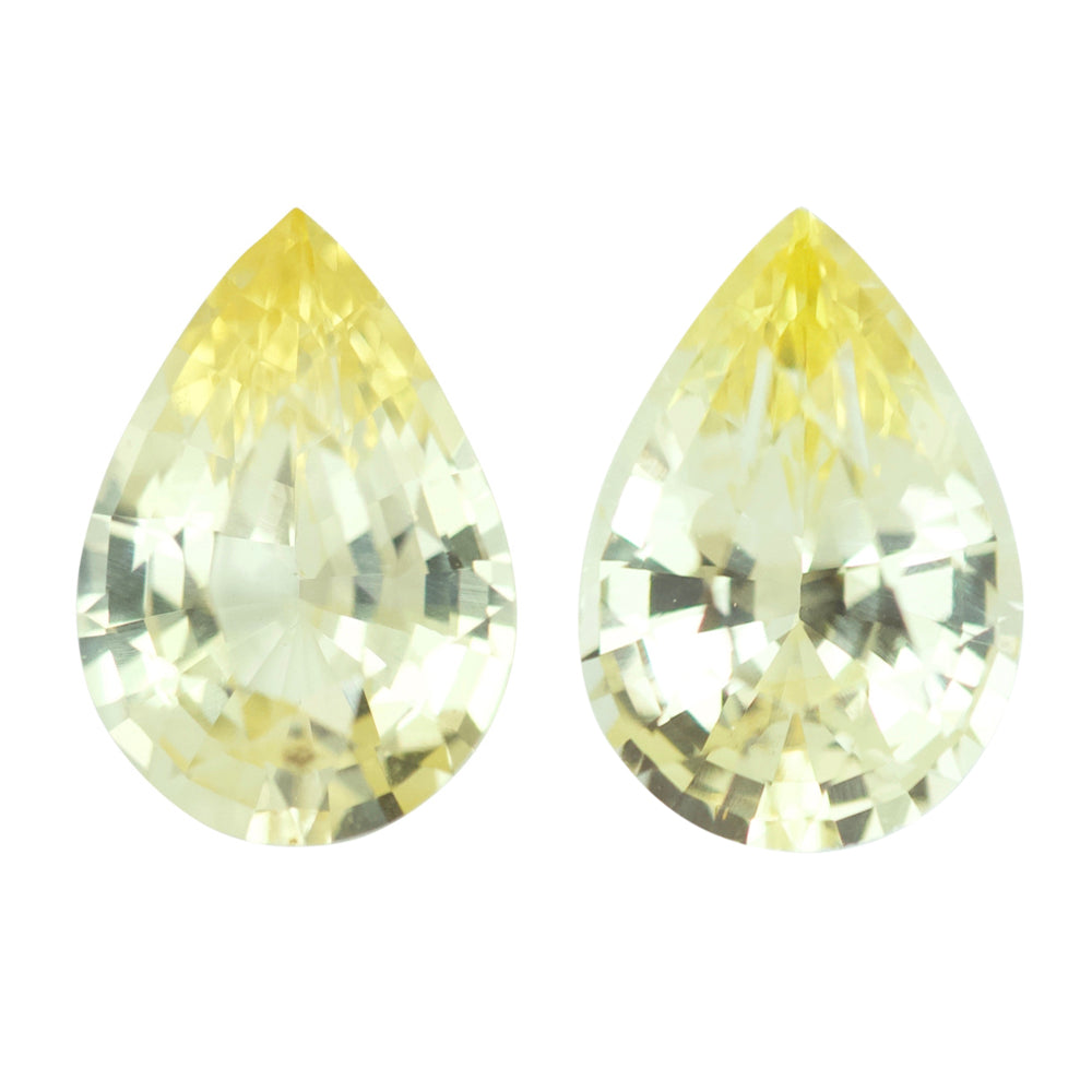 3.19 ct Yellow Sapphire Pair Pear Natural Unheated Ceylon
