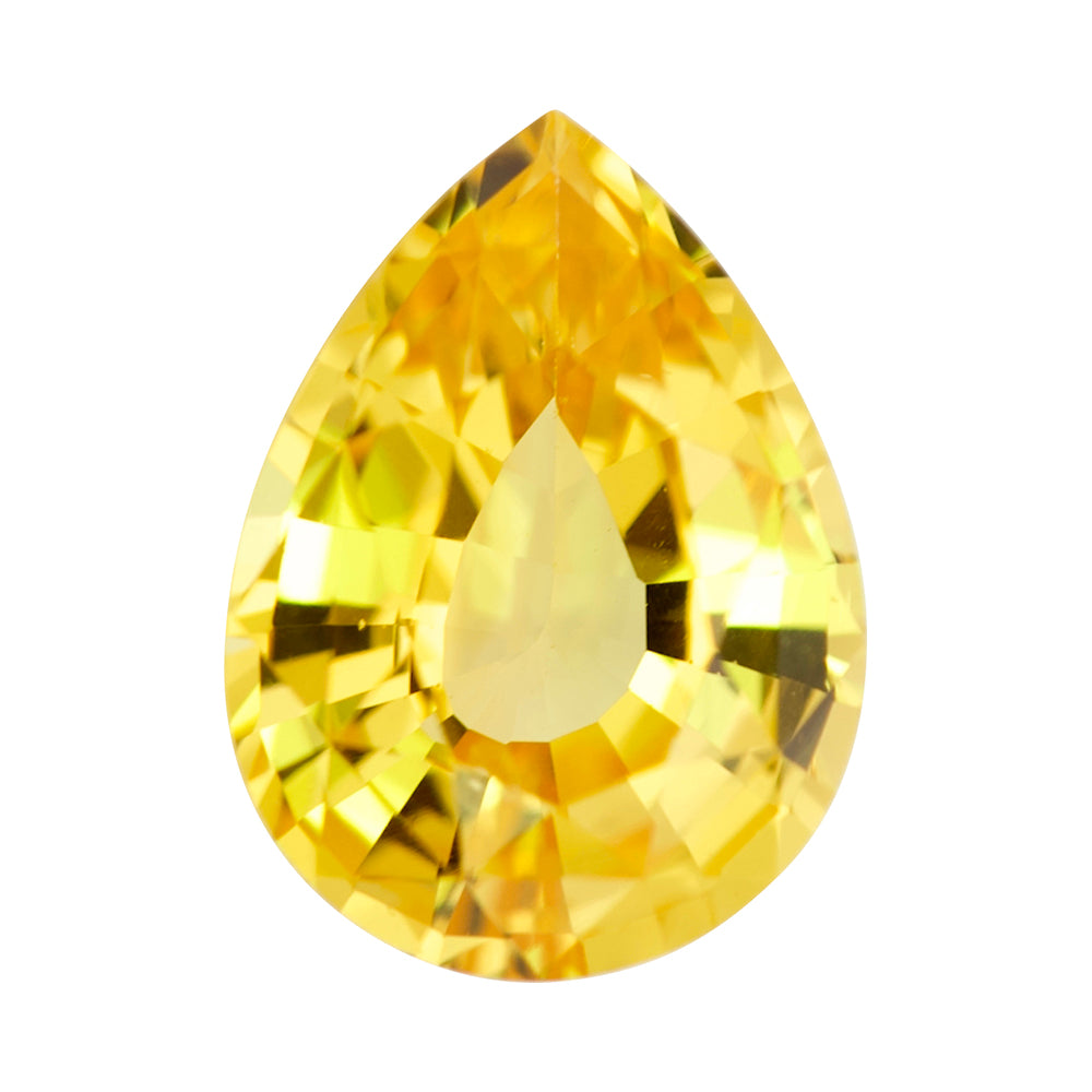1.79 ct Golden Yellow Sapphire Pear GIA Unheated Sri Lanka Gem