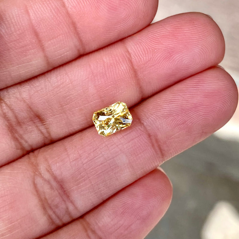 2.11 ct Yellow Sapphire Radiant Cut Natural Unheated Sri Lanka