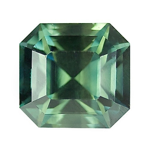 2.52 ct Blue Green Emerald Cut Natural Unheated Sapphire