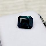 5.05 ct Teal Sapphire Emerald Cut Natural Unheated