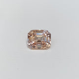 4.50 ct Champagne Peach Sapphire Emerald Cut Natural Unheated